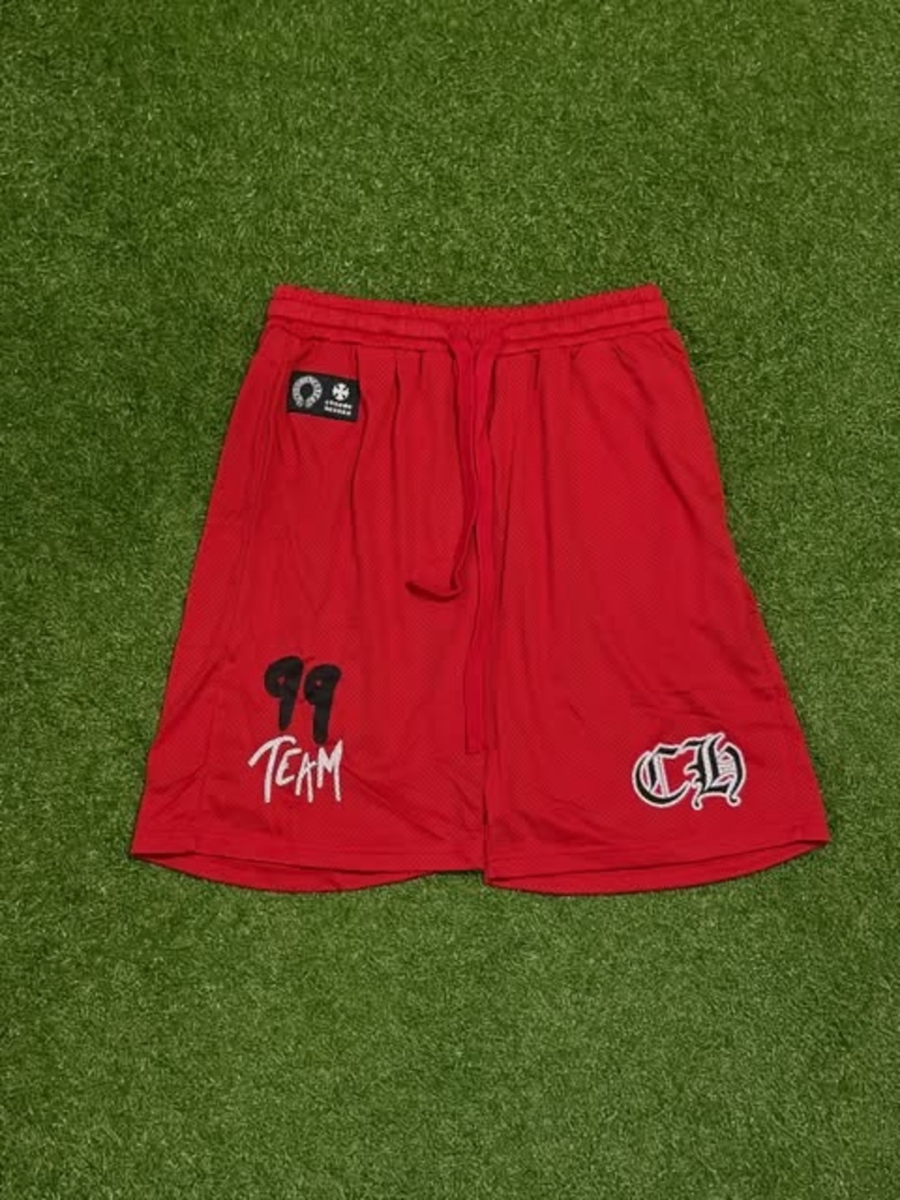Red Chrome Hearts Jersey Shorts